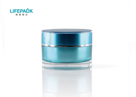 Kozmetik için 50ml Mavi Lüks Kozmetik Kavanozlar, Silindir Boş Makyaj Kapları