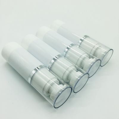 İpek Baskı Havasız Pompa Şişeleri 50ml / Silindir Şeffaf Plastik Pompa Şişeleri